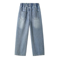 Load image into Gallery viewer, Girls Elastic Waist Blue Love Jeans