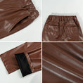 Load image into Gallery viewer, Girls Faux Leather Pants Straight Wide Leg Streetwear Trousers with Pockets