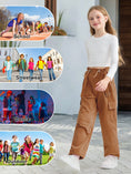 Load image into Gallery viewer, Girls Wide Leg Loose Cargo Pants with Belt