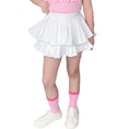 Load image into Gallery viewer, Girls 2-Layer Ruffle Mini Skirt Smocked Waist Cute Tiered Skirts with Shorts
