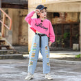 Load image into Gallery viewer, Girl's Elastic Waist Denim Wide Leg Baggy Jeans Pants