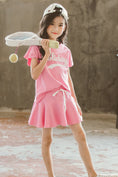 Load image into Gallery viewer, Girl's Summer Solid Color Short Sleeve Outfit