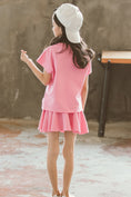 Load image into Gallery viewer, Girl's Summer Solid Color Short Sleeve Outfit