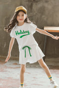 Load image into Gallery viewer, Girl's Summer Solid Color Short Sleeve Outfit