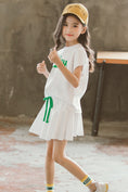 Load image into Gallery viewer, Girl's Summer Solid Color Short Sleeve Outfit