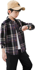 Load image into Gallery viewer, Boy's Plaid Button Down Shirt Long Sleeve Kids Clothes