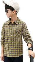 Load image into Gallery viewer, Boy's Plaid Button Down Shirt Long Sleeve Kids Clothes