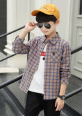 Load image into Gallery viewer, Boy's Plaid Button Down Shirt Long Sleeve Kids Clothes