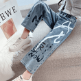 Load image into Gallery viewer, Girl's Elastic Waist Denim Wide Leg Baggy Jeans Pants