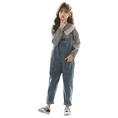 Load image into Gallery viewer, Girl's Adjustable Outdoor Navy Denim Overalls