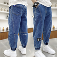 Load image into Gallery viewer, Boy‘s Elastic Baggy Jeans Straight fit Stretch Loose Denim Pants