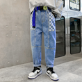 Load image into Gallery viewer, Boy‘s Blue Stylish Elastic Baggy Jeans Pants