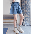 Load image into Gallery viewer, Girl's Cozy Summer Beach Elastic Waist Denim Shorts