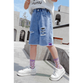 Load image into Gallery viewer, Girl's Cozy Summer Beach Elastic Waist Denim Shorts