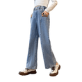 Load image into Gallery viewer, Girl's Fashionable Wide Leg Denim Trousers