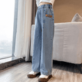 Load image into Gallery viewer, Girl's Fashionable Wide Leg Denim Trousers