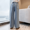 Load image into Gallery viewer, Girl's Fashionable Wide Leg Denim Trousers