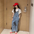 Load image into Gallery viewer, Girl's Denim Overalls Baggy Jumpsuits