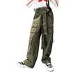 Load image into Gallery viewer, Girl's Casual High Waist Baggy Wide Leg Cargo Pants