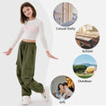 Load image into Gallery viewer, Girls Wide Leg Cargo Sweatpants with Pockets
