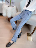 Load image into Gallery viewer, Girl's Blue Split Denim Flared Pants
