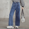 Load image into Gallery viewer, Girls Solid Color Denim Wide Leg Pants
