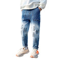 Load image into Gallery viewer, Boys' Blue Alphabet Print Jeans
