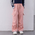 Load image into Gallery viewer, Girls Wide Leg Cargo Sweatpants with Pockets
