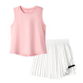 Carica l'immagine nel visualizzatore della galleria, Rolanko Girls Tennis Skirt Set, UPF 50+ Tank Top & Pleated Skirt
