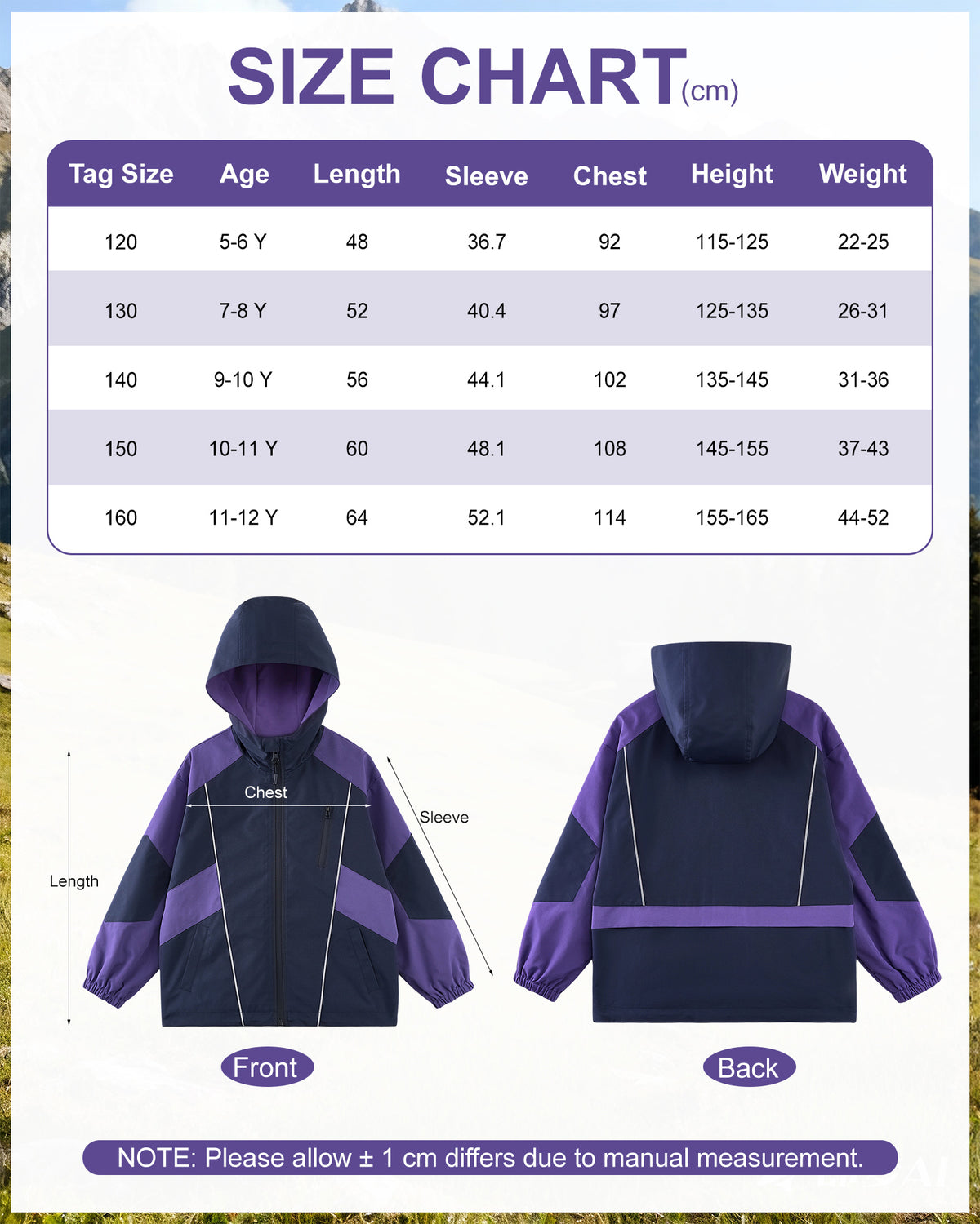 Boys Rain Jacket Waterproof Windbreaker