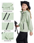Load image into Gallery viewer, Girls' Solid Colour Windproof Jacket with Reflective Stripes
