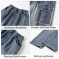 Load image into Gallery viewer, Boys Blue Raw Pocket Cargo Jeans
