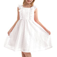 Load image into Gallery viewer, Rolanko Girls Ruffle Sleeve Square Neck Hollow Out Eyelet A Line Beach Vacation dress
