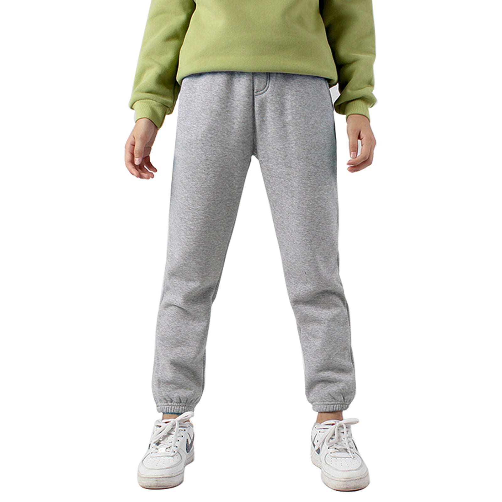 Boys Solid Color Padded Drawstring Sweatpants