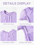 Load image into Gallery viewer, Rolanko Girls Contrast Mesh Ruffle Crew Neck Elegant Flower Wedding Prom Summer Dress
