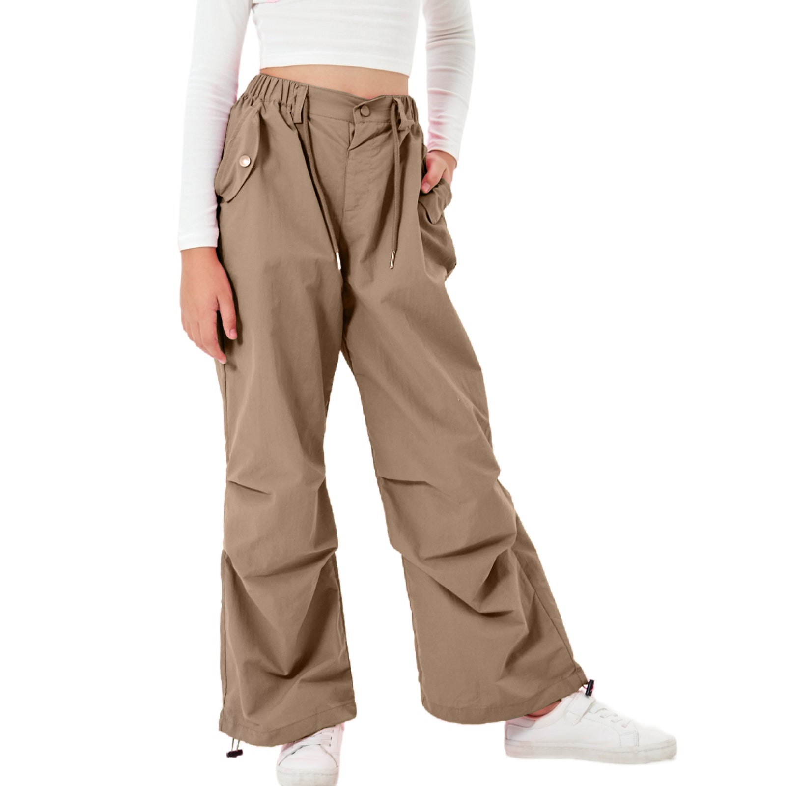 Girls Y2K Vintage Joggers with Adjustable Elastic Waist