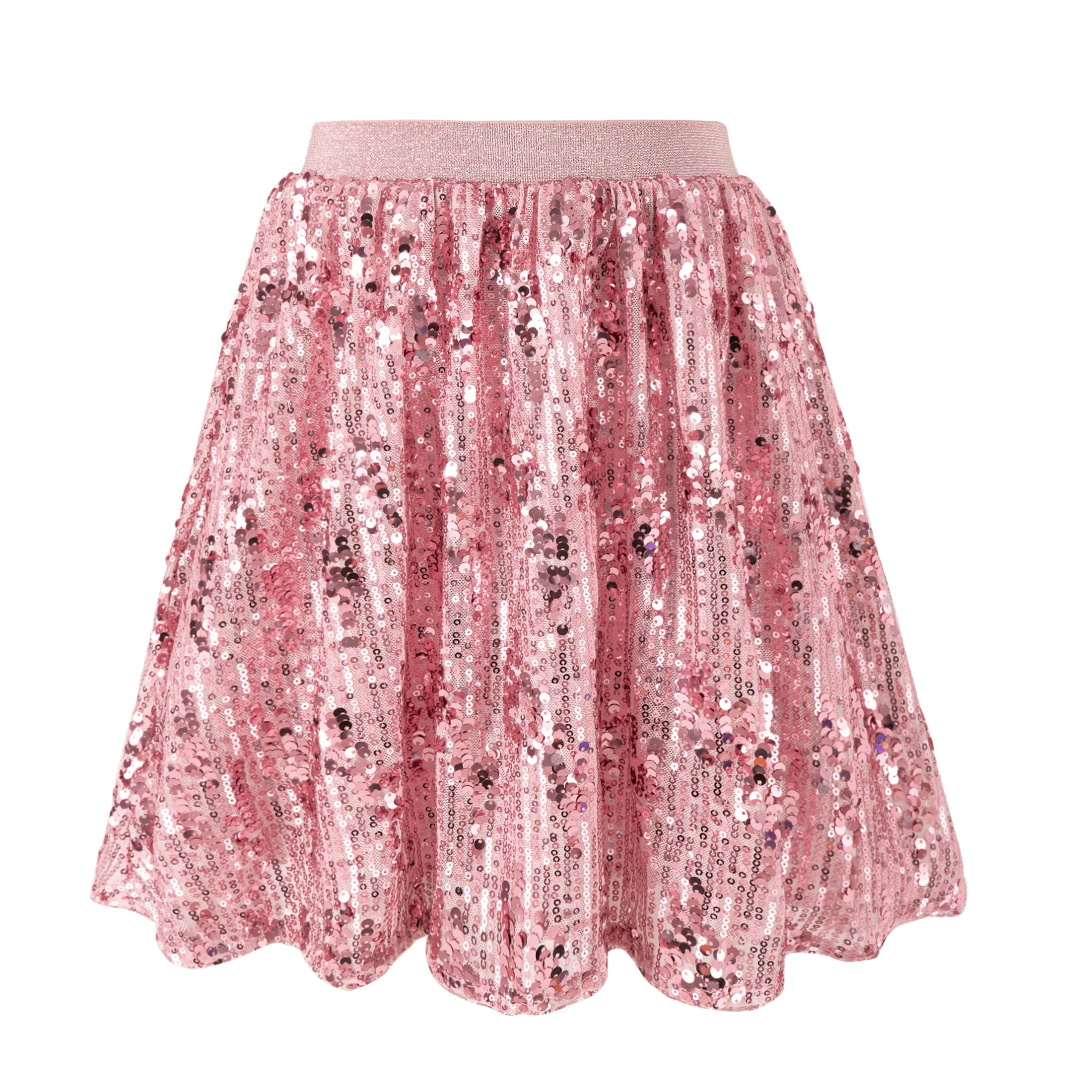 Rolanko Girls Sequin Elastic Waist Glitter Sparkly Skirt