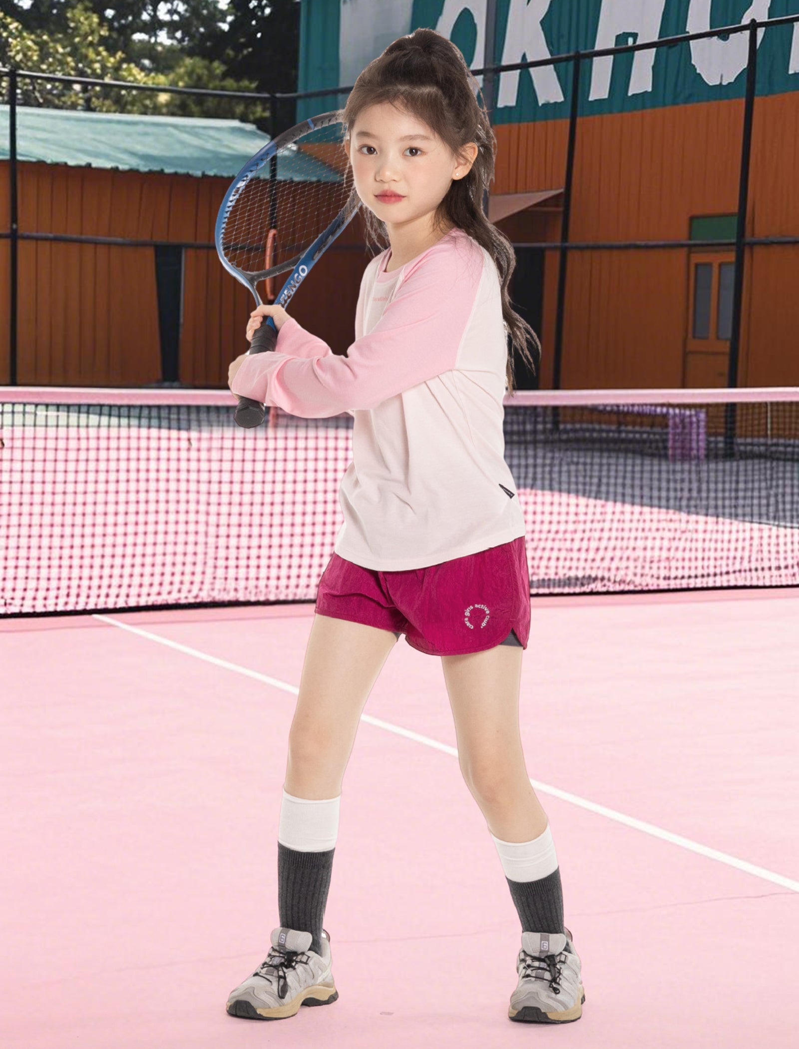 Rolanko Girls 2 in 1 Athletic Quick Dry Shorts