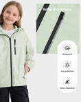 Load image into Gallery viewer, Girls' Solid Colour Windproof Jacket with Reflective Stripes

