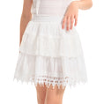 Load image into Gallery viewer, Rolanko Girls Lace Mini Skirts Ruffle Pleated Tiered High Waist Flowy Skorts
