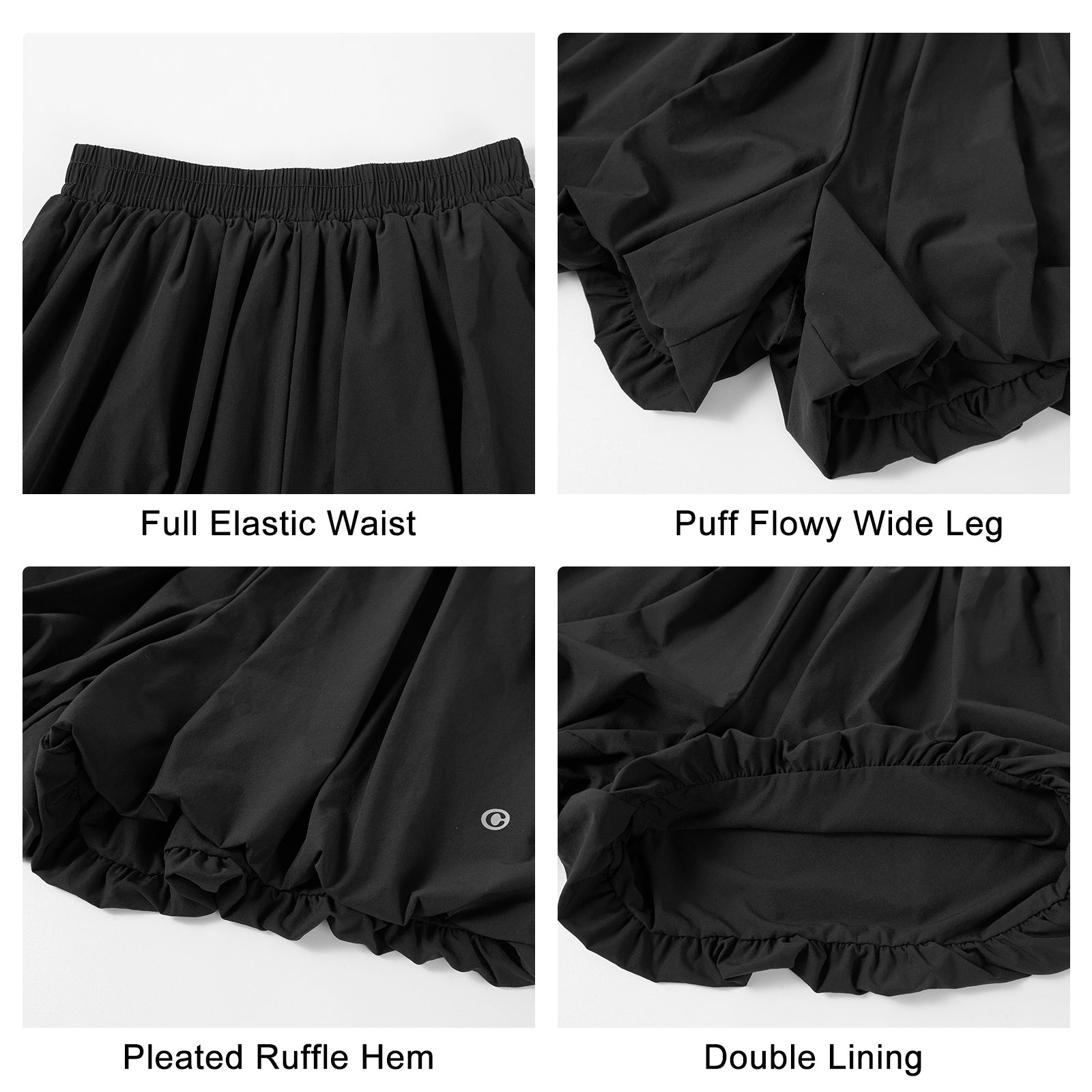 Rolanko Girls Bubble Wide Leg Summer Elastic Waist Bloomers Shorts
