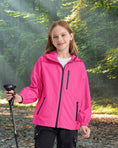 Load image into Gallery viewer, Girls' Solid Colour Windproof Jacket with Reflective Stripes
