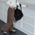 Load image into Gallery viewer, Girls Baggy Cargo High Rise Waist with Multi Pockets Wide Leg Cargos Pants
