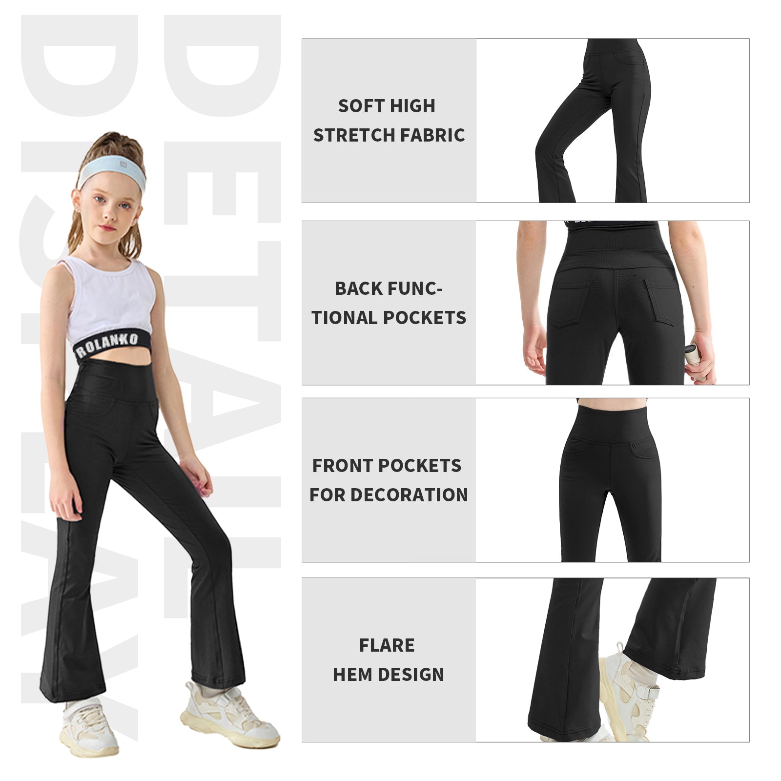 Girl‘s High Waist Flare Yoga Pants