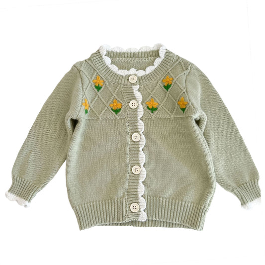 Cardigan in maglia maglione accogliente per bambina 