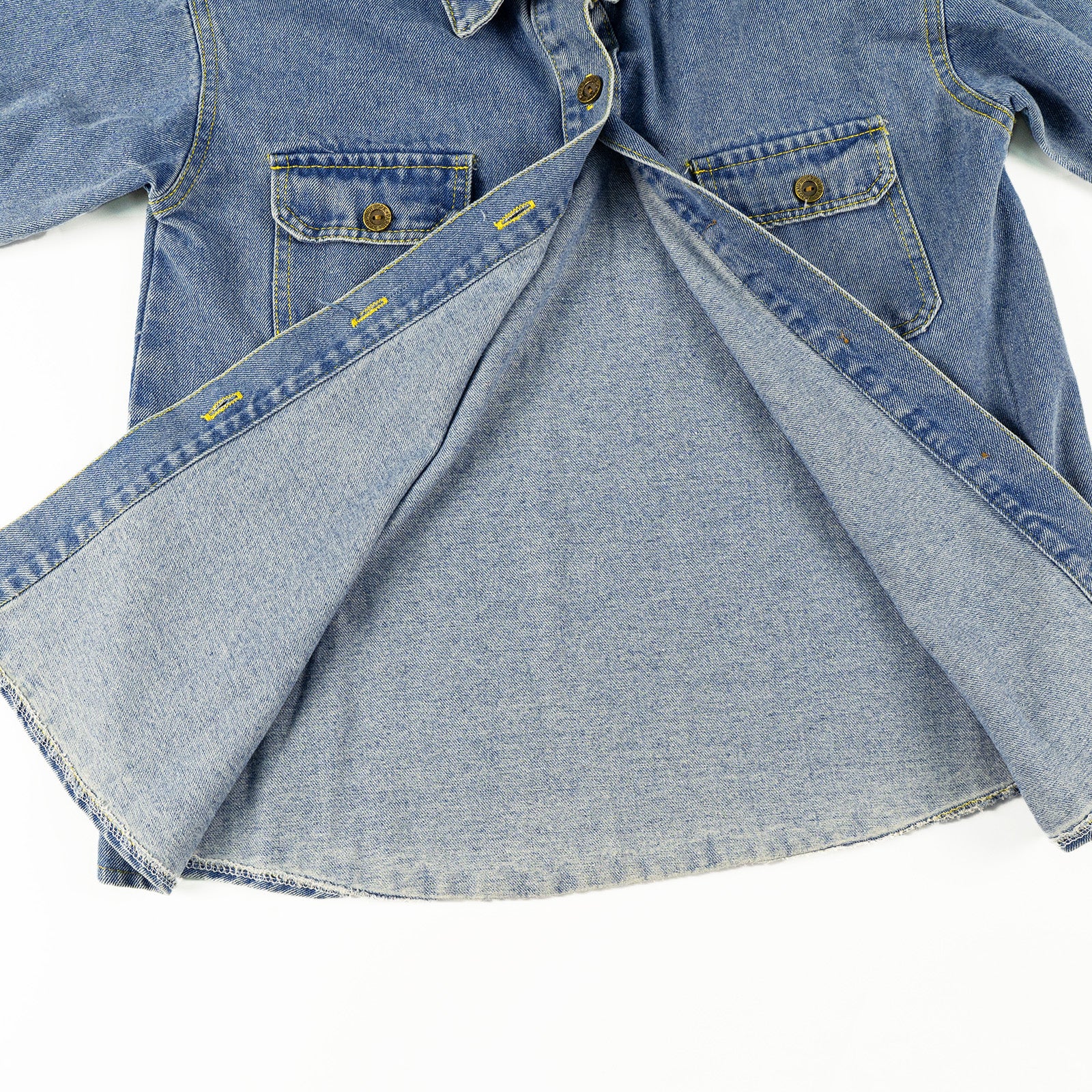 Girls Oversized Fall Denim Shirt with Pockets