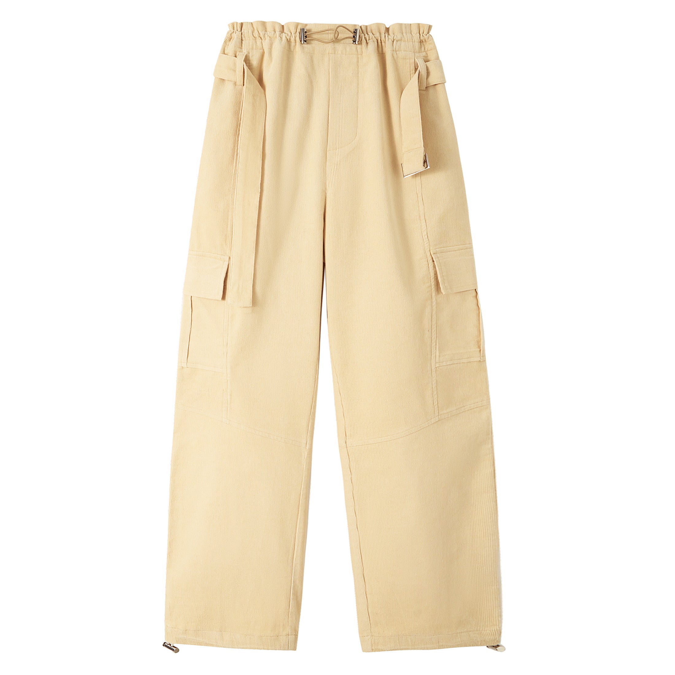 Girls Wide Leg Loose Cargo Pants with Belt