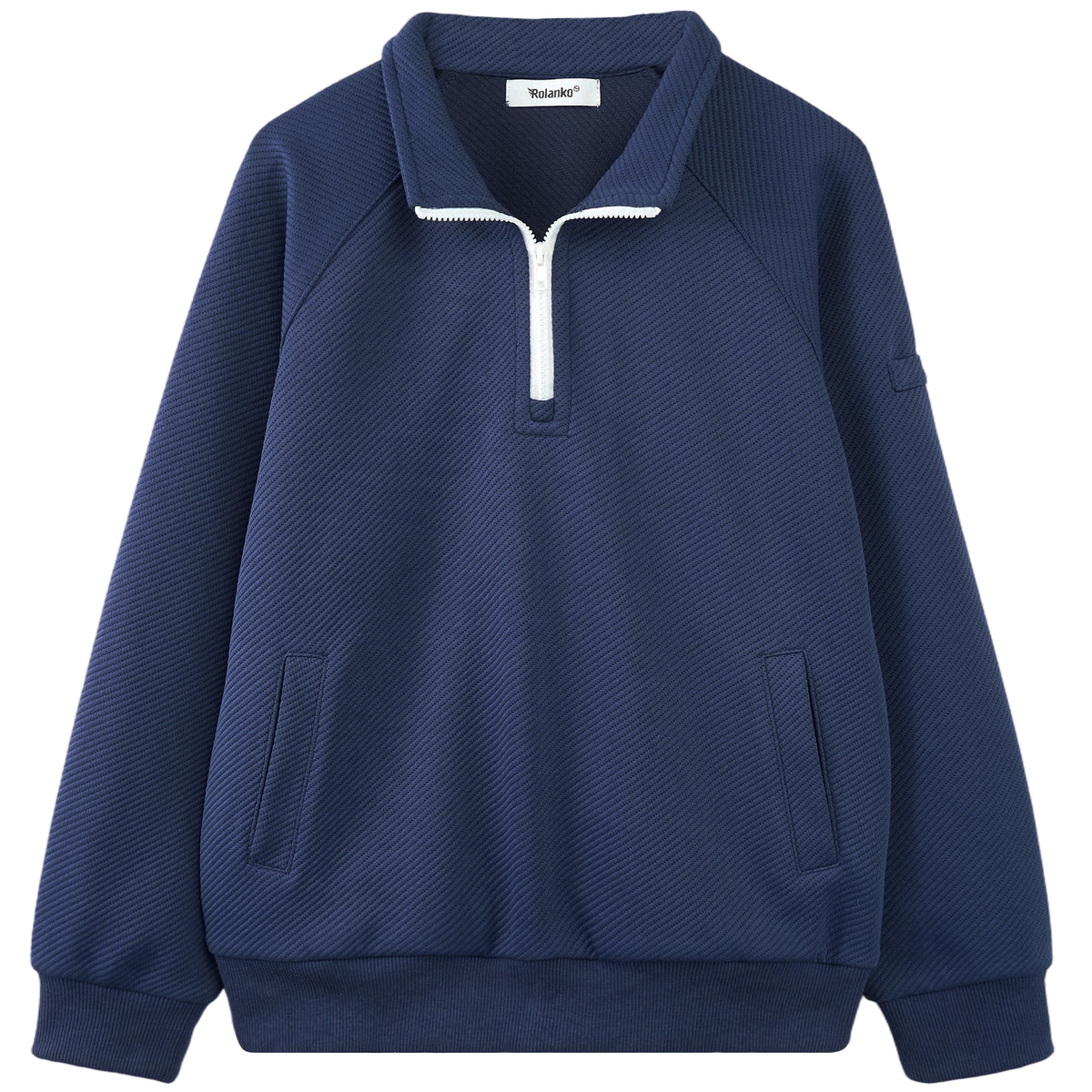 Boys Quarter Zip Pullover, Textured Sweatshirt Long Sleeve