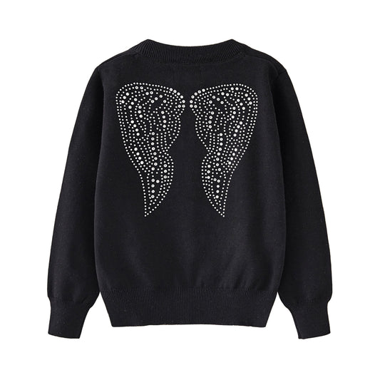 Cardigan da ragazza in cotone a maniche lunghe abbottonato Abbigliamento scolastico di base 