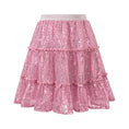 Load image into Gallery viewer, Rolanko Girls Sequin Sparkly Elastic Waist Summer Pleated Tulle Flowy Ruffle Skirts
